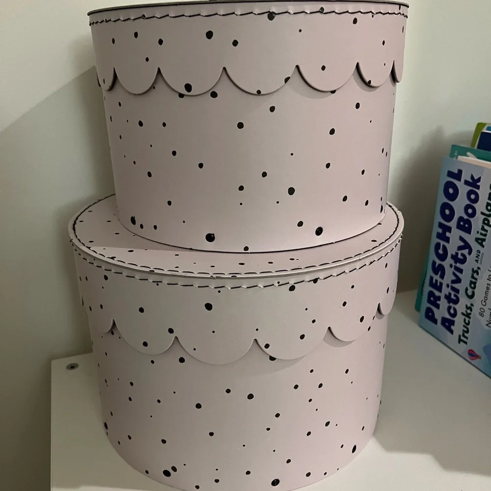 H&M white Polka Dot Storage Boxes 2